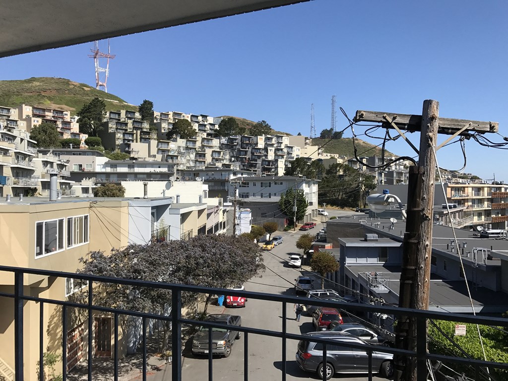 the view from our apartment balcony of the city