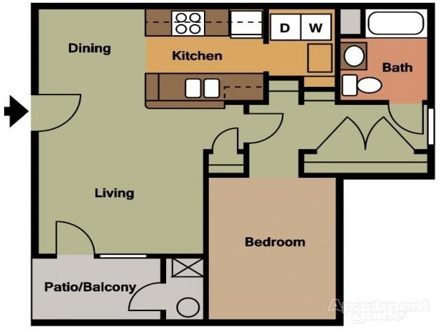 1x1_714 Floor Plan 1