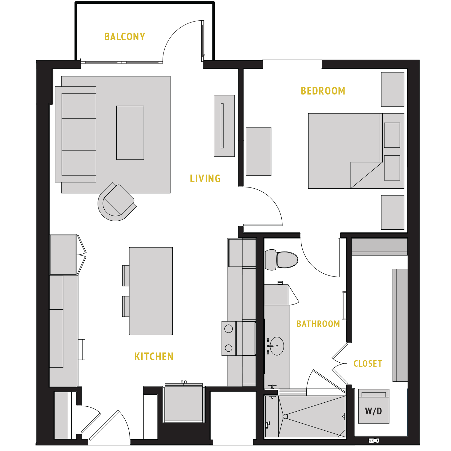 A2 Floor Plan at The Case Building Apartments in Deep Ellum, Dallas, Texas