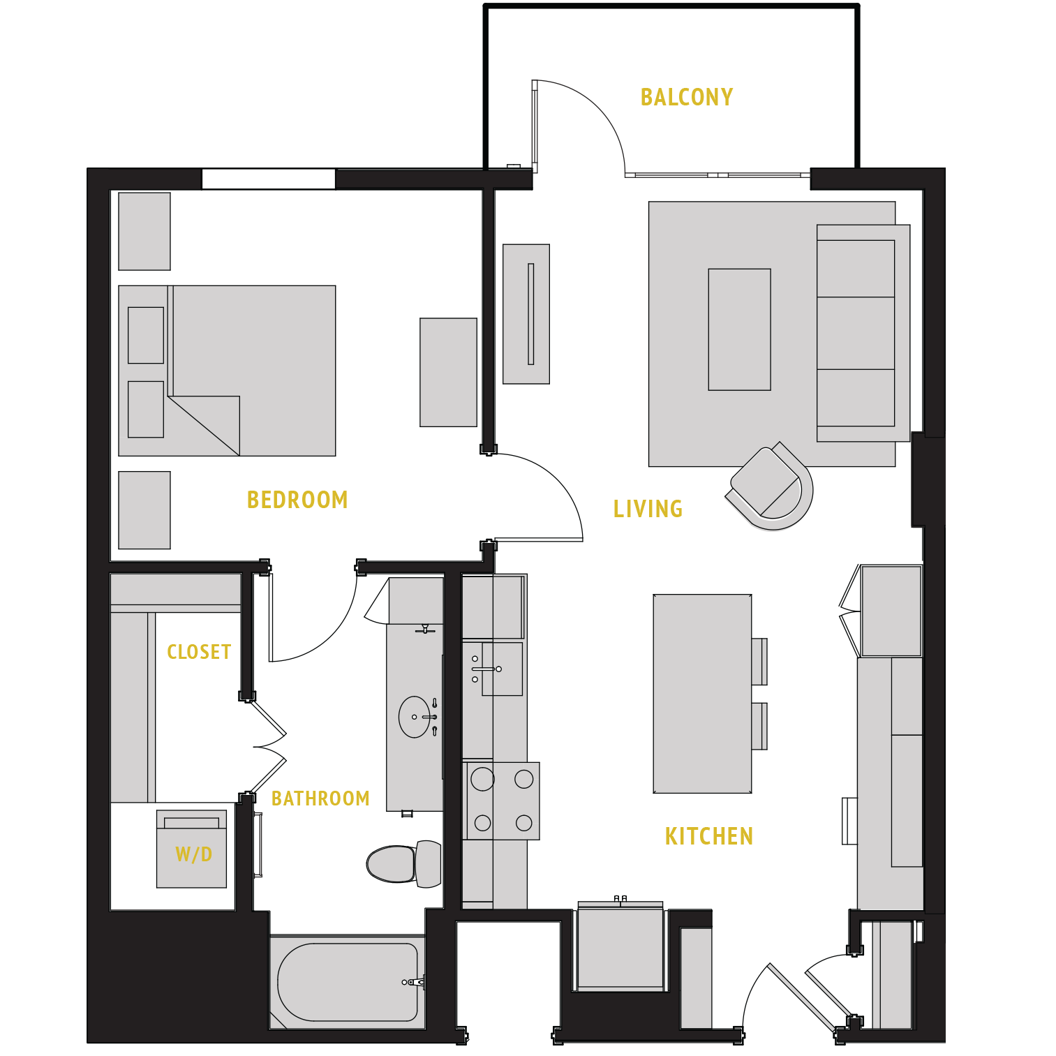 A5 Floor Plan at The Case Building Apartments in Deep Ellum, Dallas, Texas
