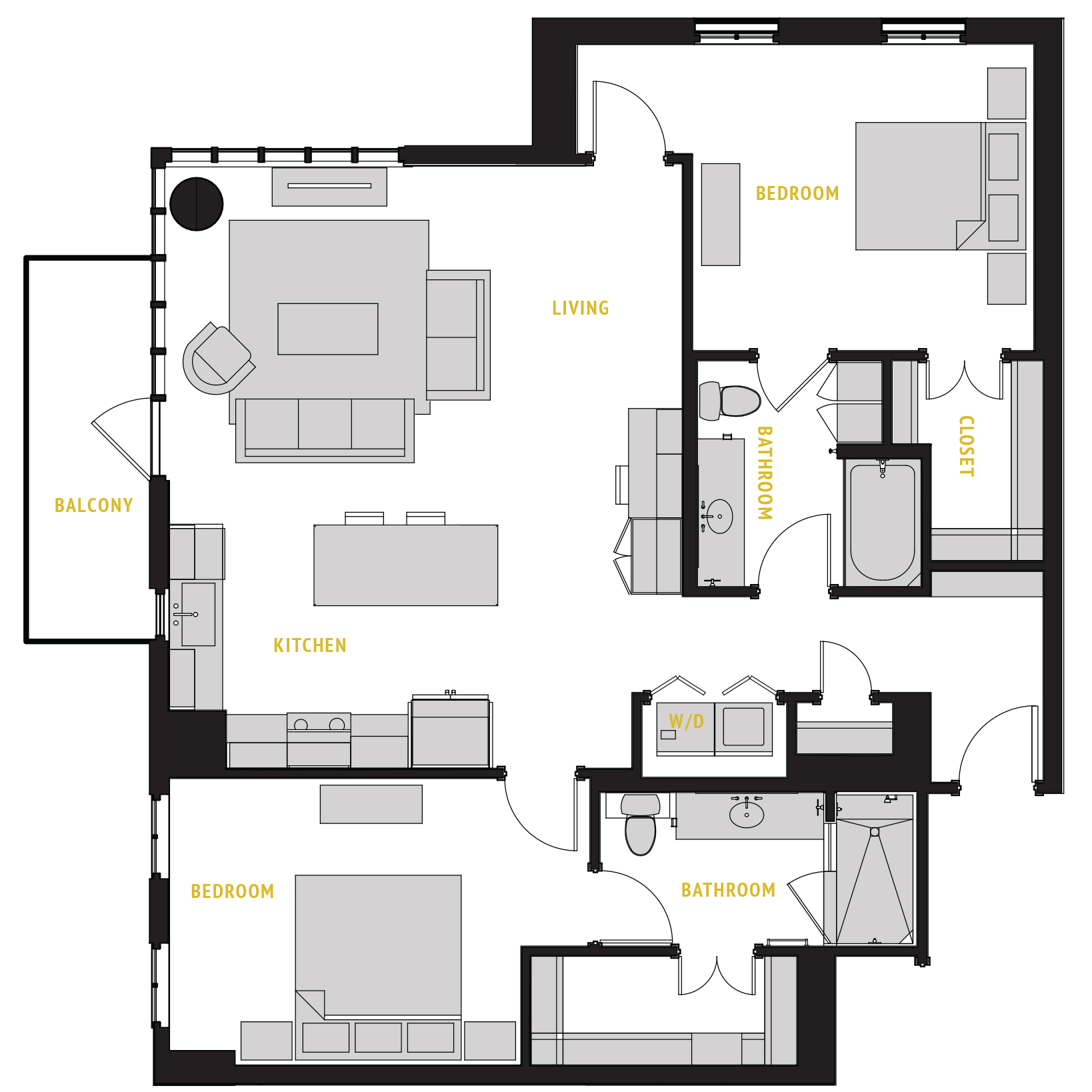 B2 Floor Plan at The Case Building Apartments in Deep Ellum, Dallas, Texas