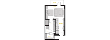 S2 Floor Plan at The Case Building Apartments in Deep Ellum, Dallas, Texas