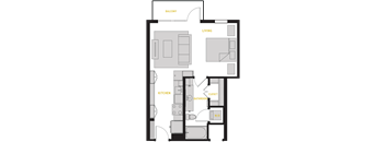 S3 Floor Plan at The Case Building Apartments in Deep Ellum, Dallas, Texas