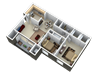 Two bedroom, one bath apartment