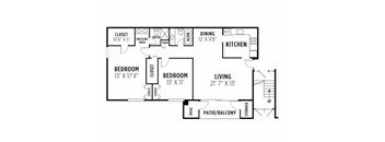 Two bedroom, two bath deluxe apartment