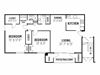 Two bedroom, two bath deluxe apartment