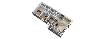 Three bedroom, two bath apartment