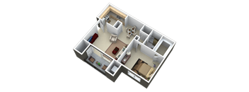 One bedroom, one bath apartment