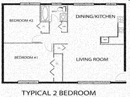 floor plan of a living room with a kitchen and a dining room