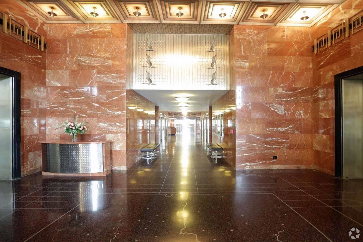 the marble lobby of the trump international hotel tower