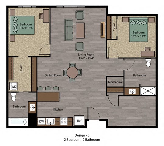 City Scape 2C Floorplan City Scape 2C Floorplan at Capitol District, Omaha, 68102