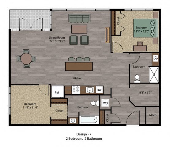 City Scape 2A Floorplan City Scape 2A Floorplan at Capitol District, Omaha, 68102