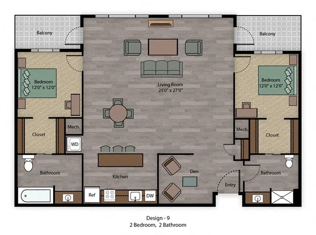 City Scape 2B Floorplan City Scape 2B Floorplan at Capitol District, Omaha, 68102