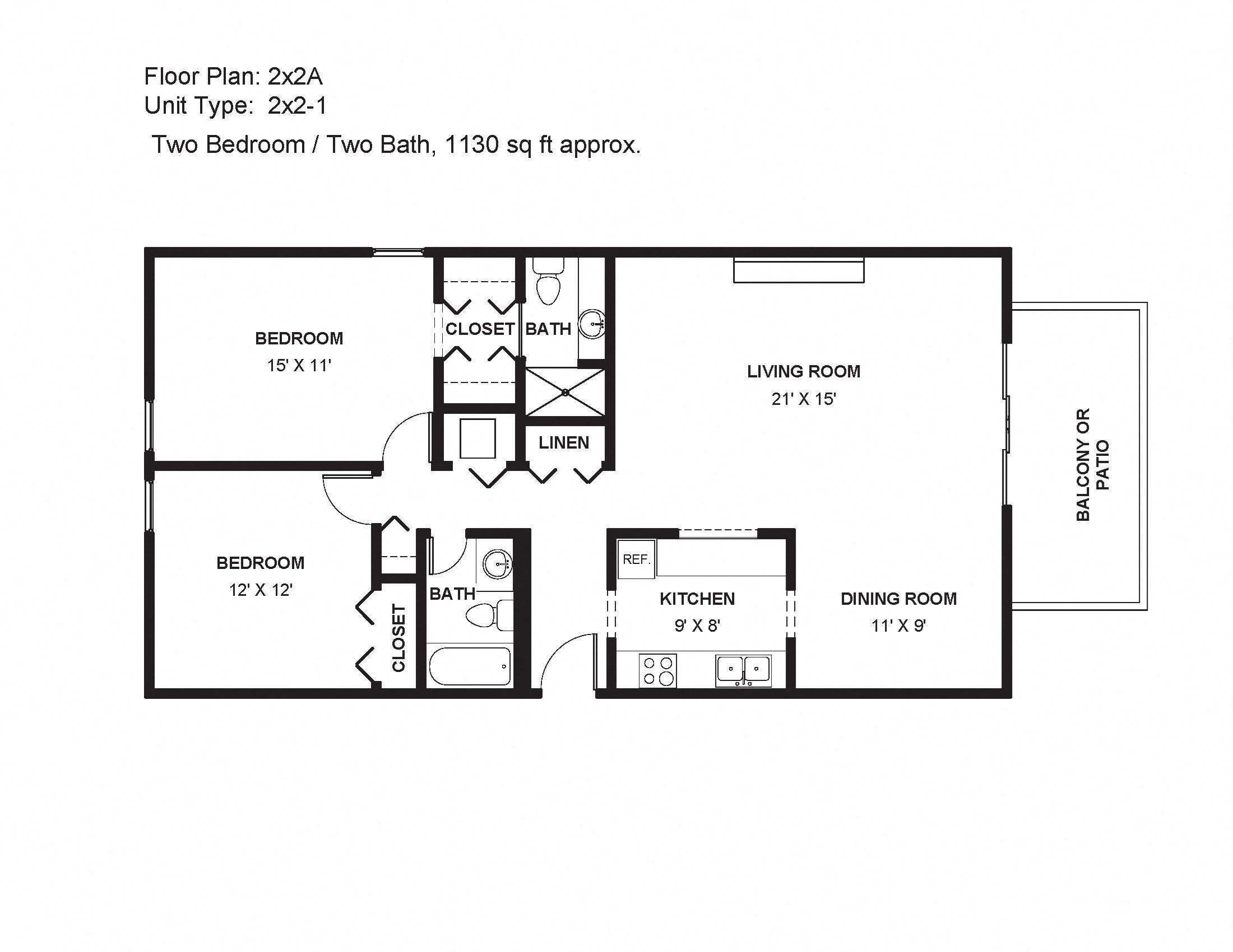 2x2A Floor Plan 9