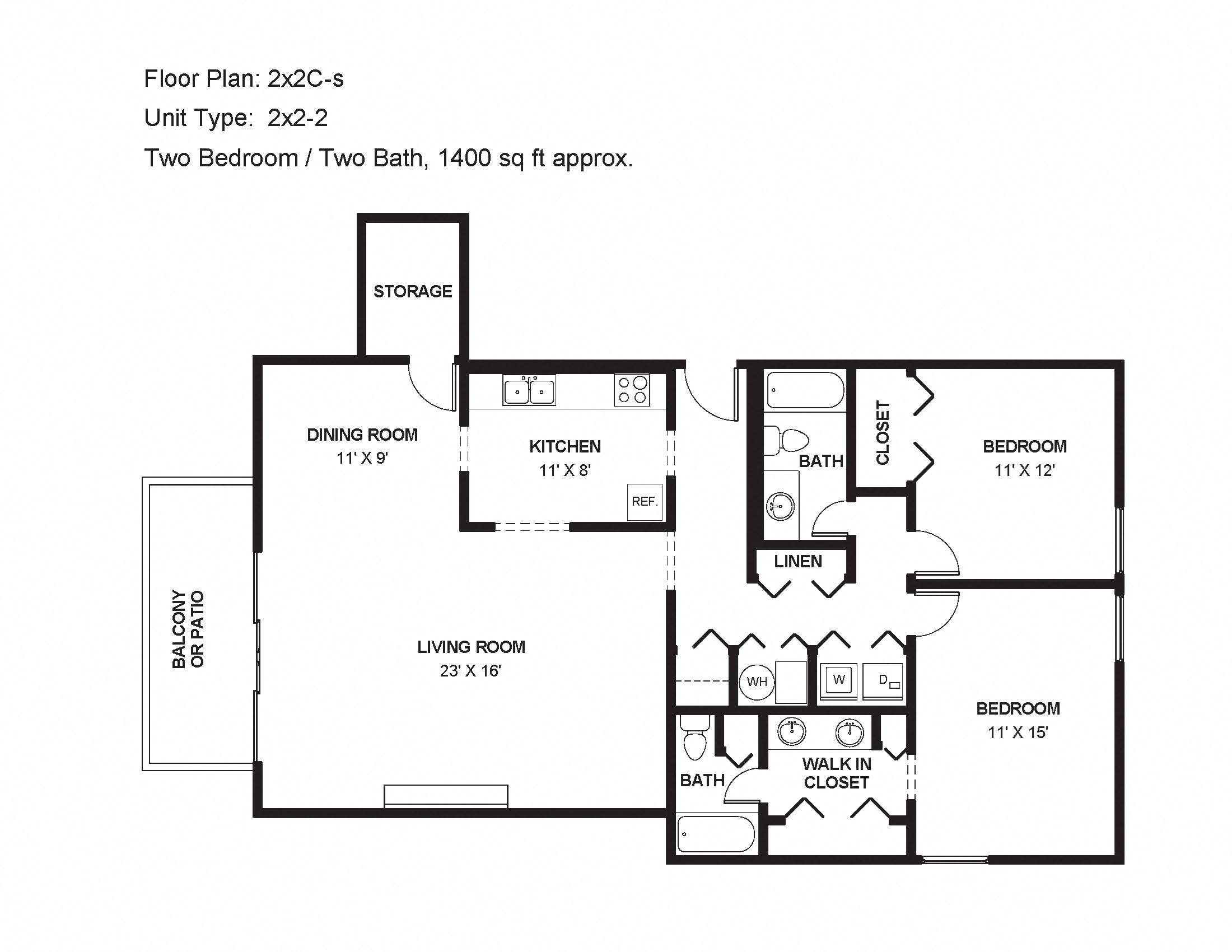 2x2C-s Floor Plan 12