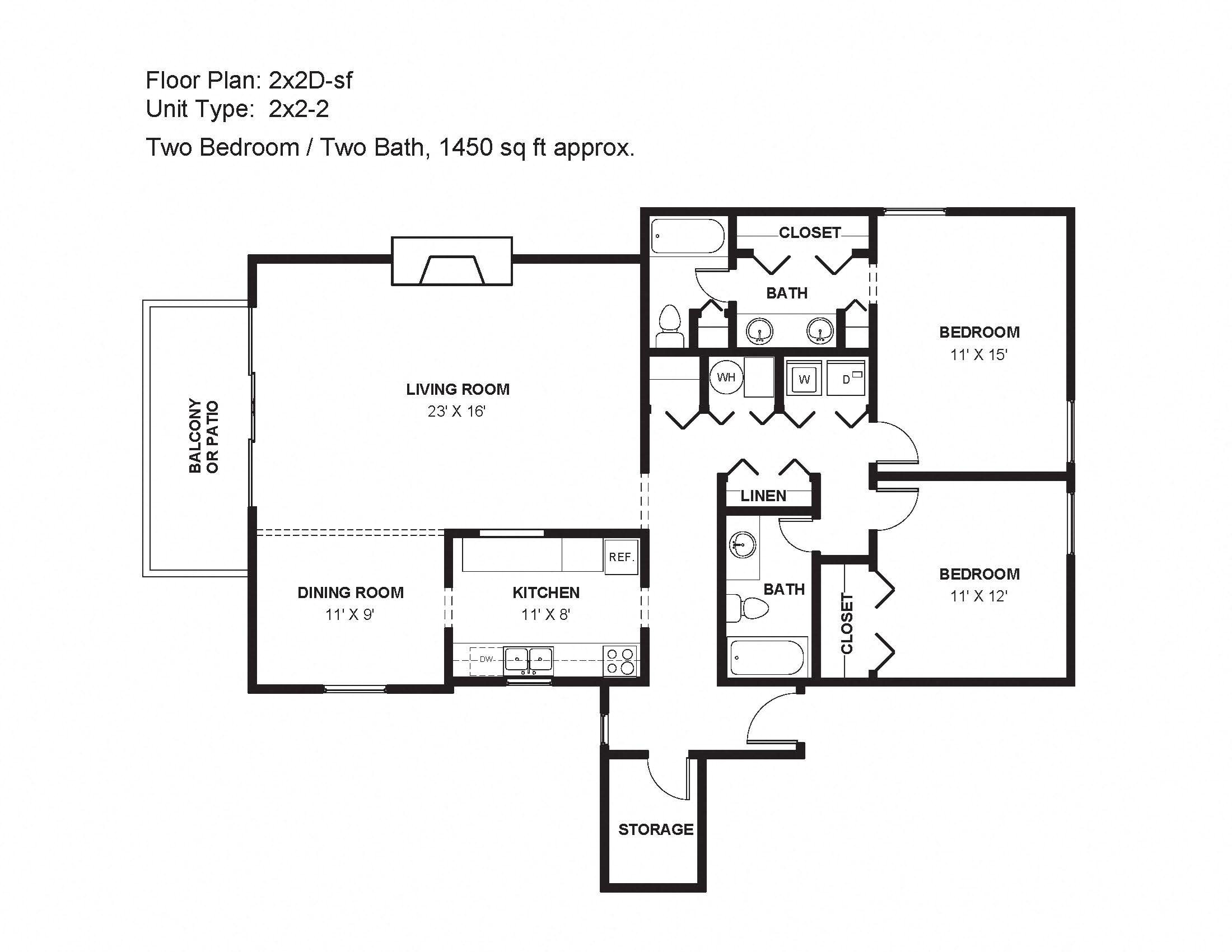 2x2D-sf Floor Plan 27