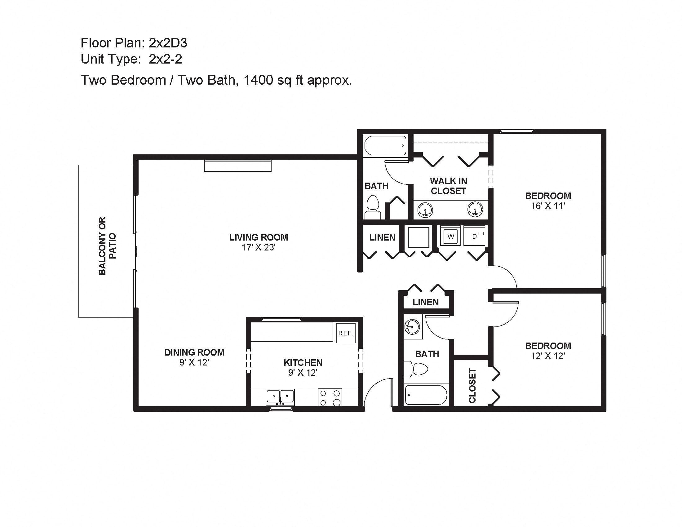 2x2D3 Floor Plan 15