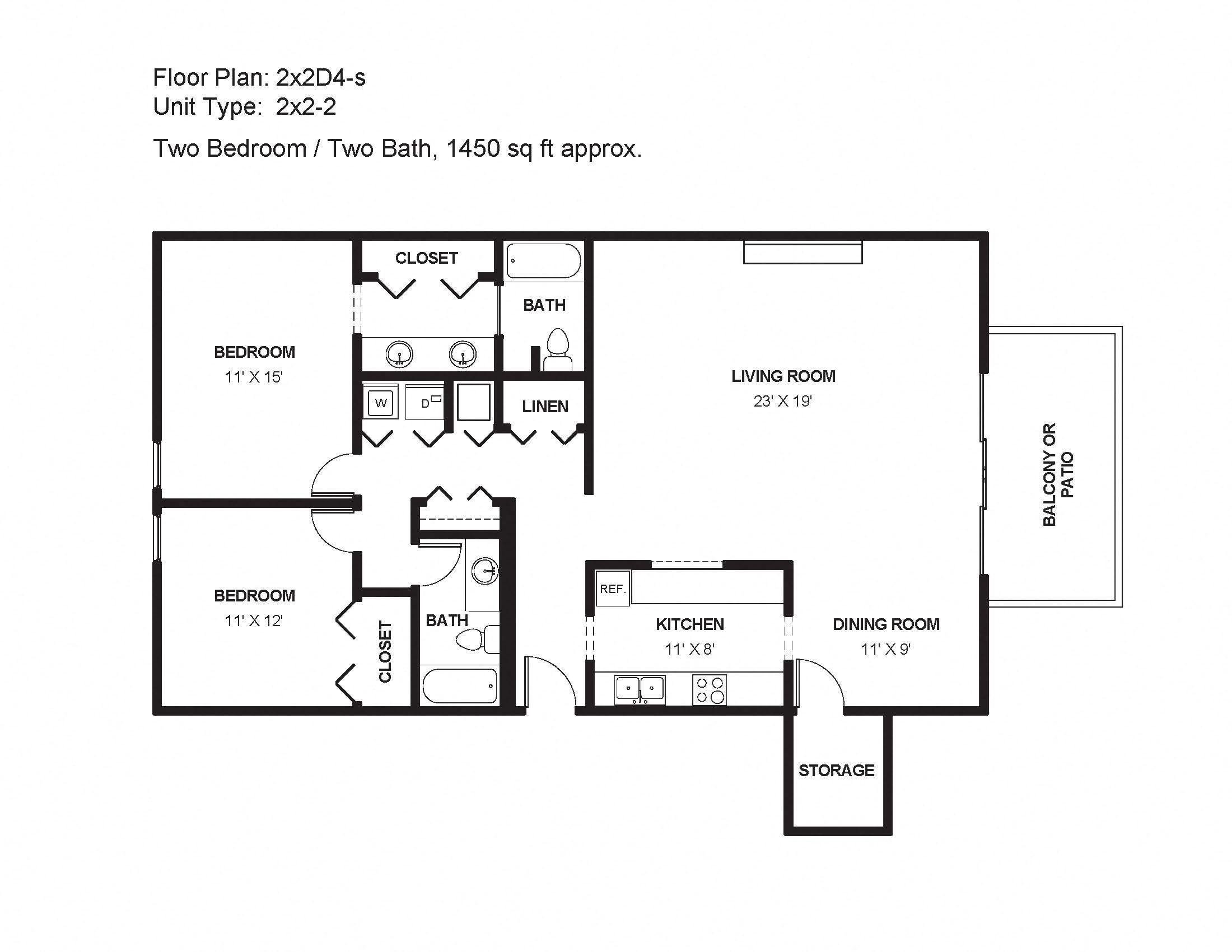2x2D4-s Floor Plan 17