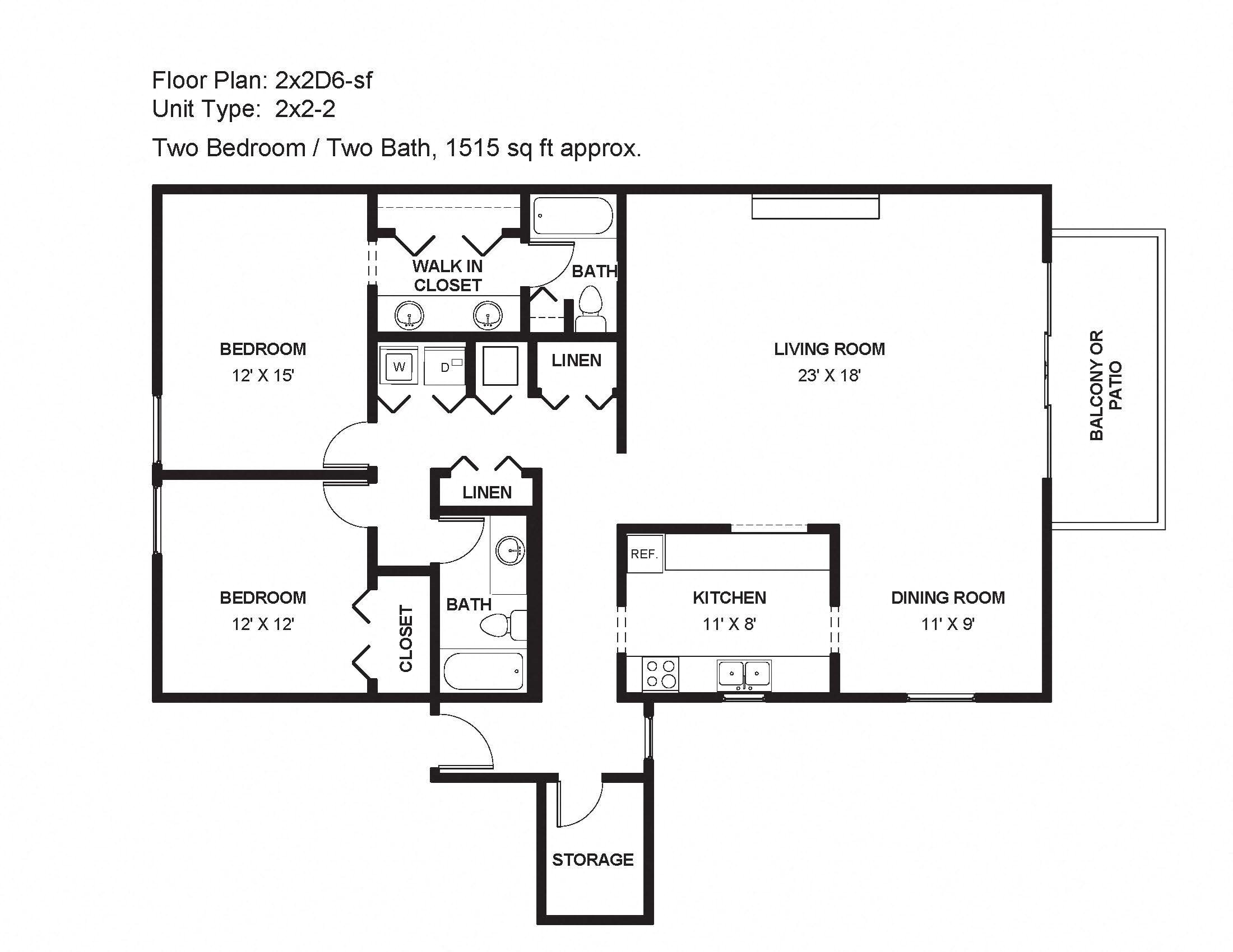 2x2D6-sf Floor Plan 22