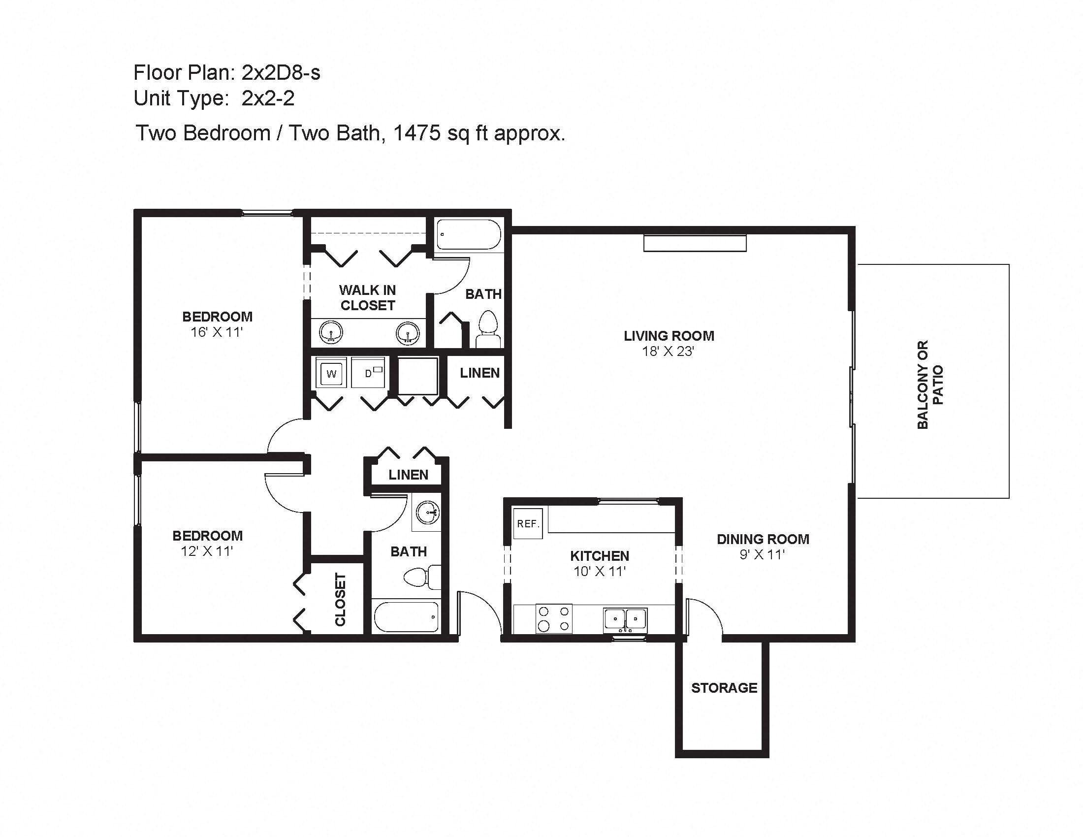 2x2D8s Floor Plan 24