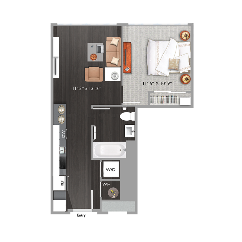 1 & 2 Bedroom Apartments in DC | The Edison | Floor Plans