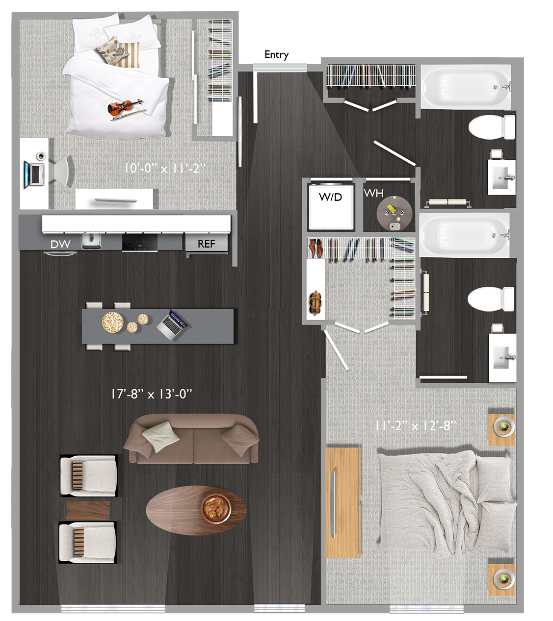 2 bed 2 bath C10 Floor Plan at The Edison at Union Market, Washington, 20002