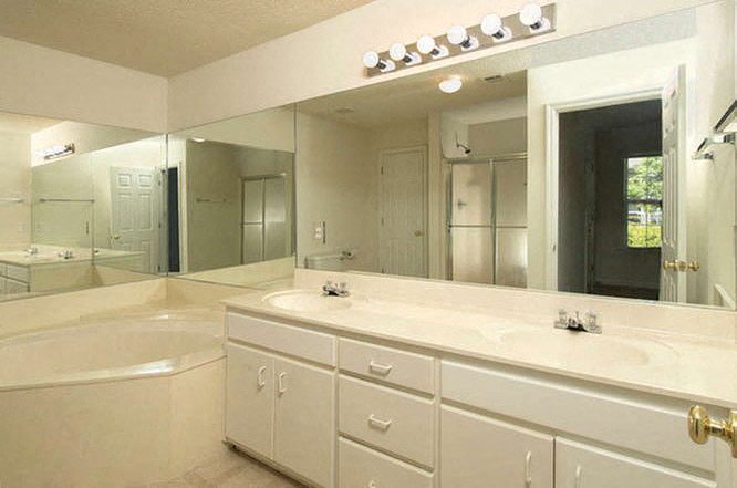 double vanity in the master bathroom