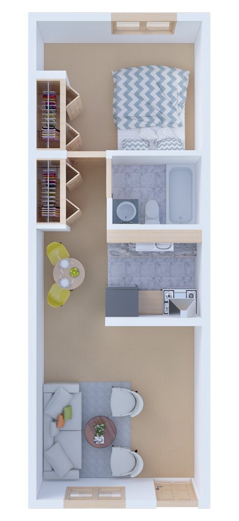 One Bedroom Floor Plan 2