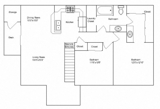 2 Bedroom 1 Bath