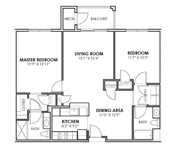The Heights Amesbury Two Bedroom Apartment Plan