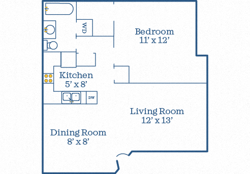 Windmill 1 BR/1BA 648 SF