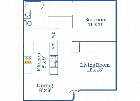 Richmond 1 BR/1BA 653 SF