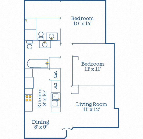 Richmond 2 BR/2BA 938 SF