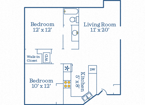 Cunningham 2 BR/ 1 BA 800 SF