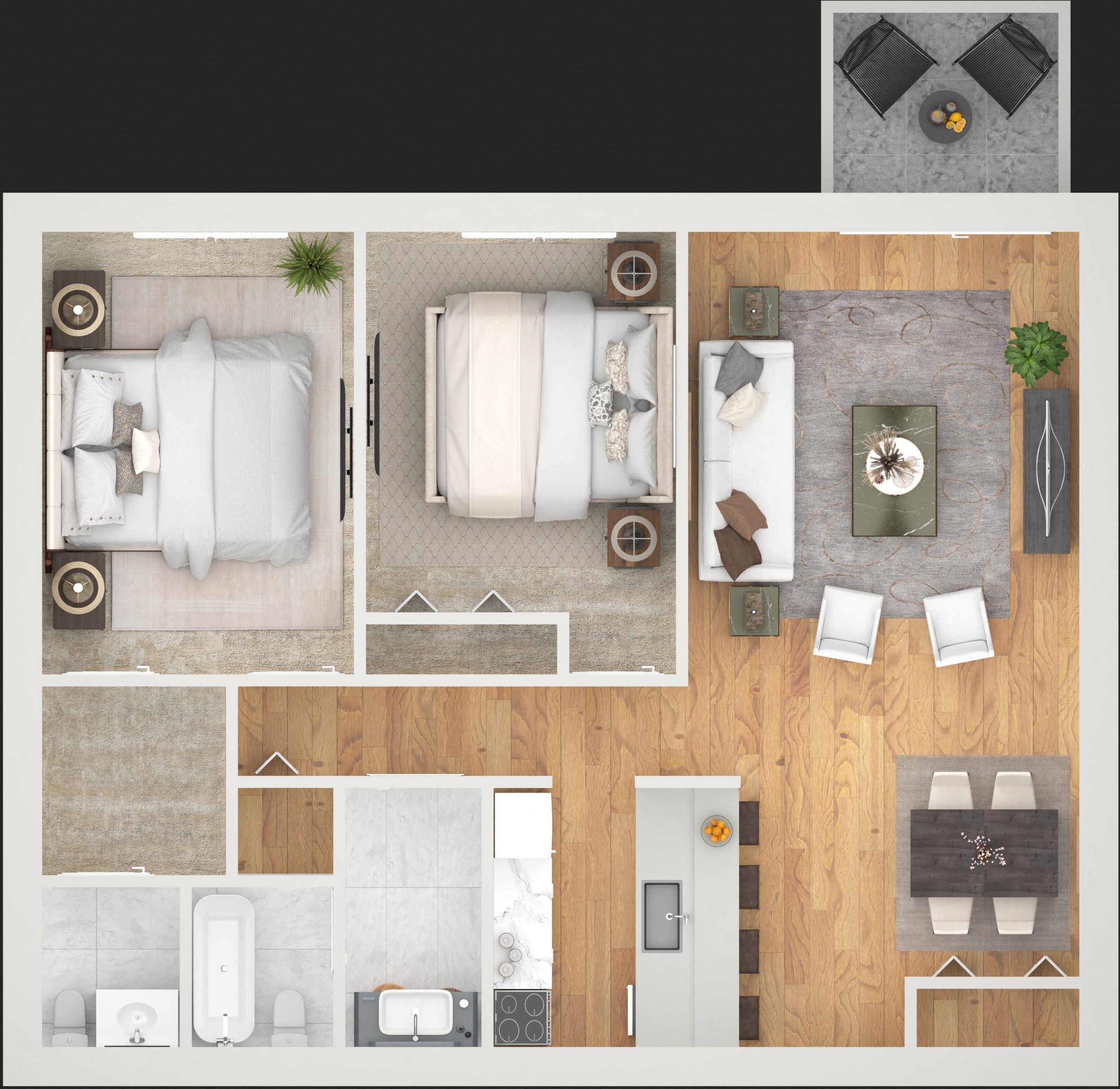Two Bedroom 1.5 Bath