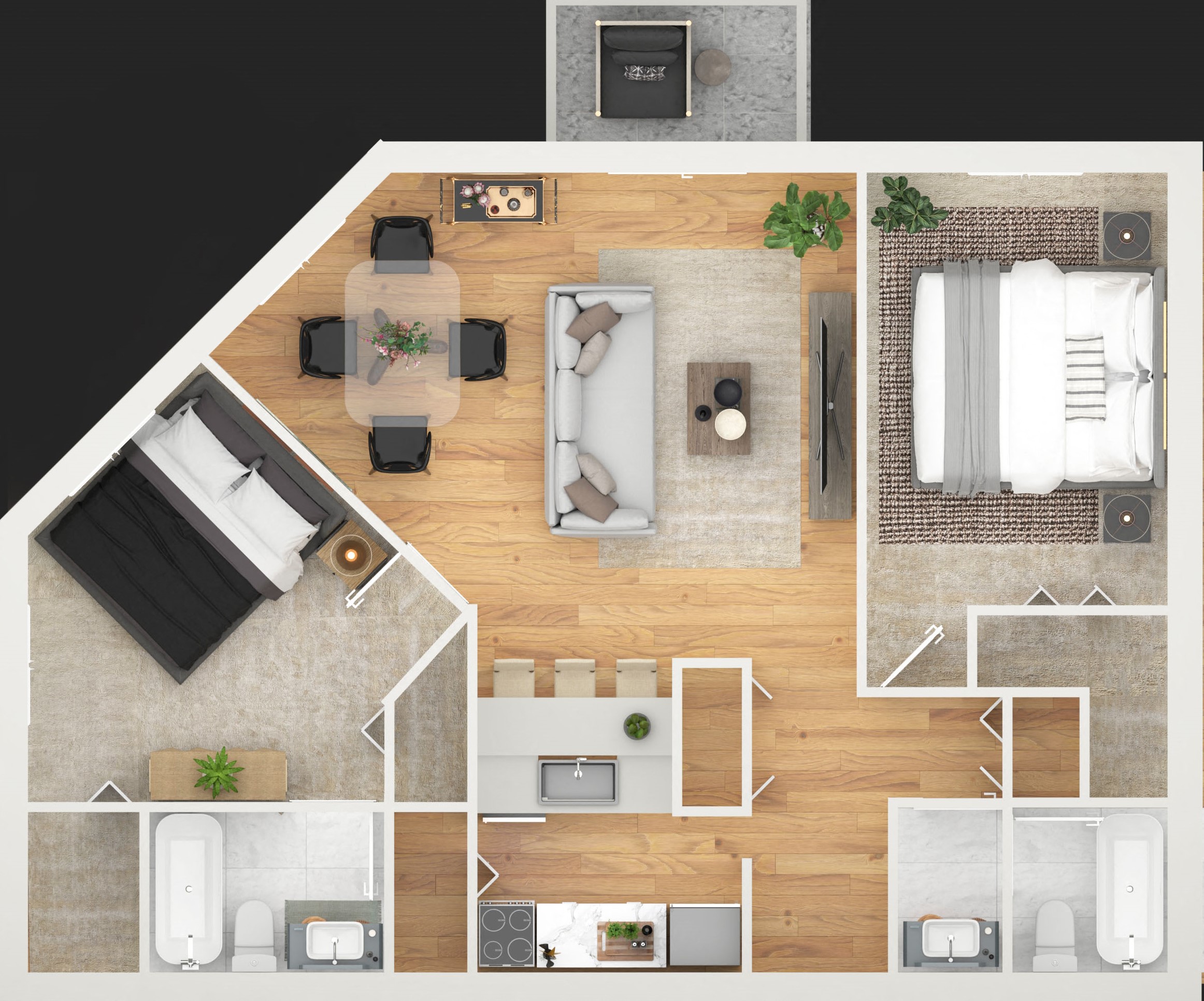Two Bedroom 2 Bath