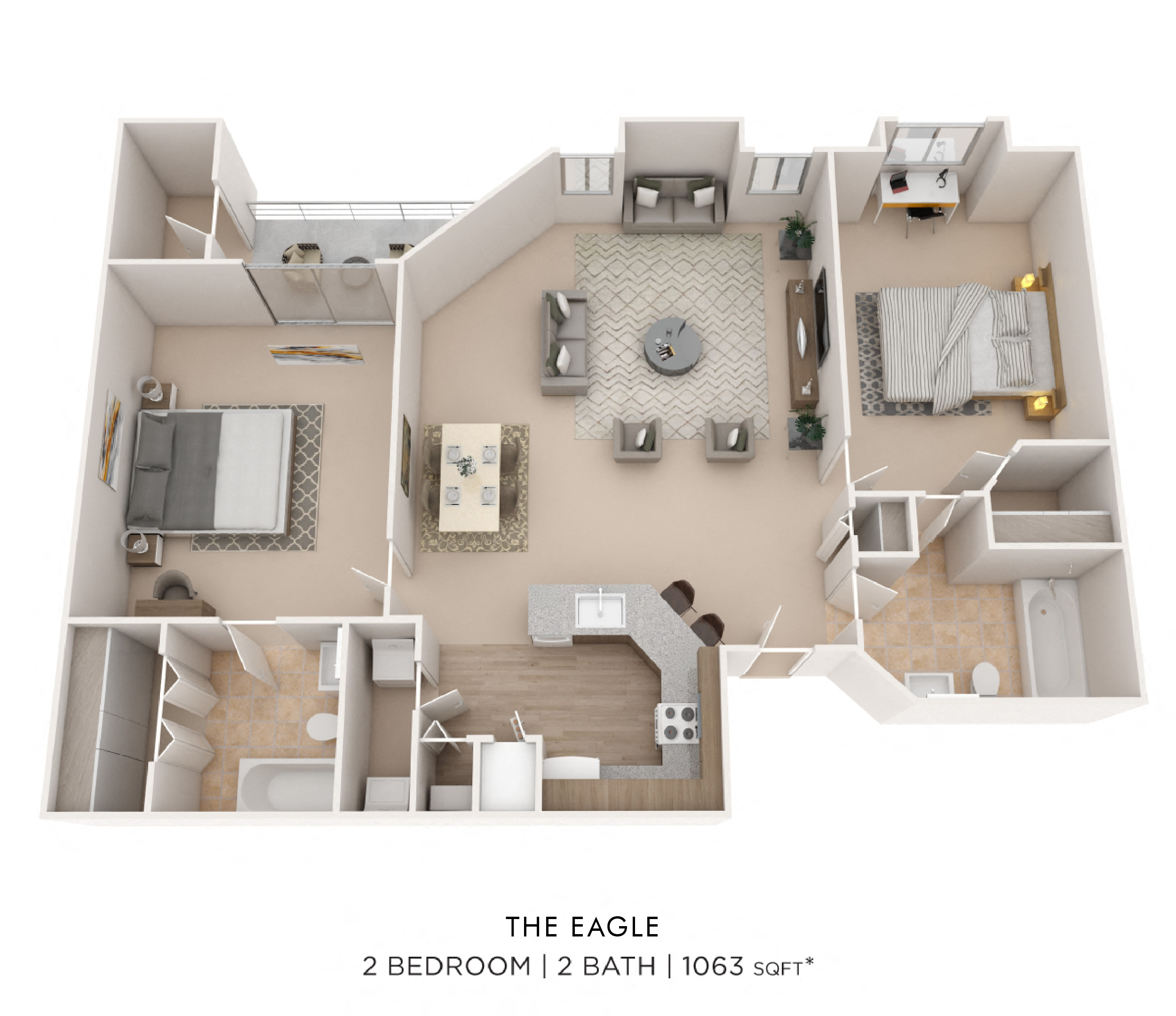 Two Bedroom 2 Bath