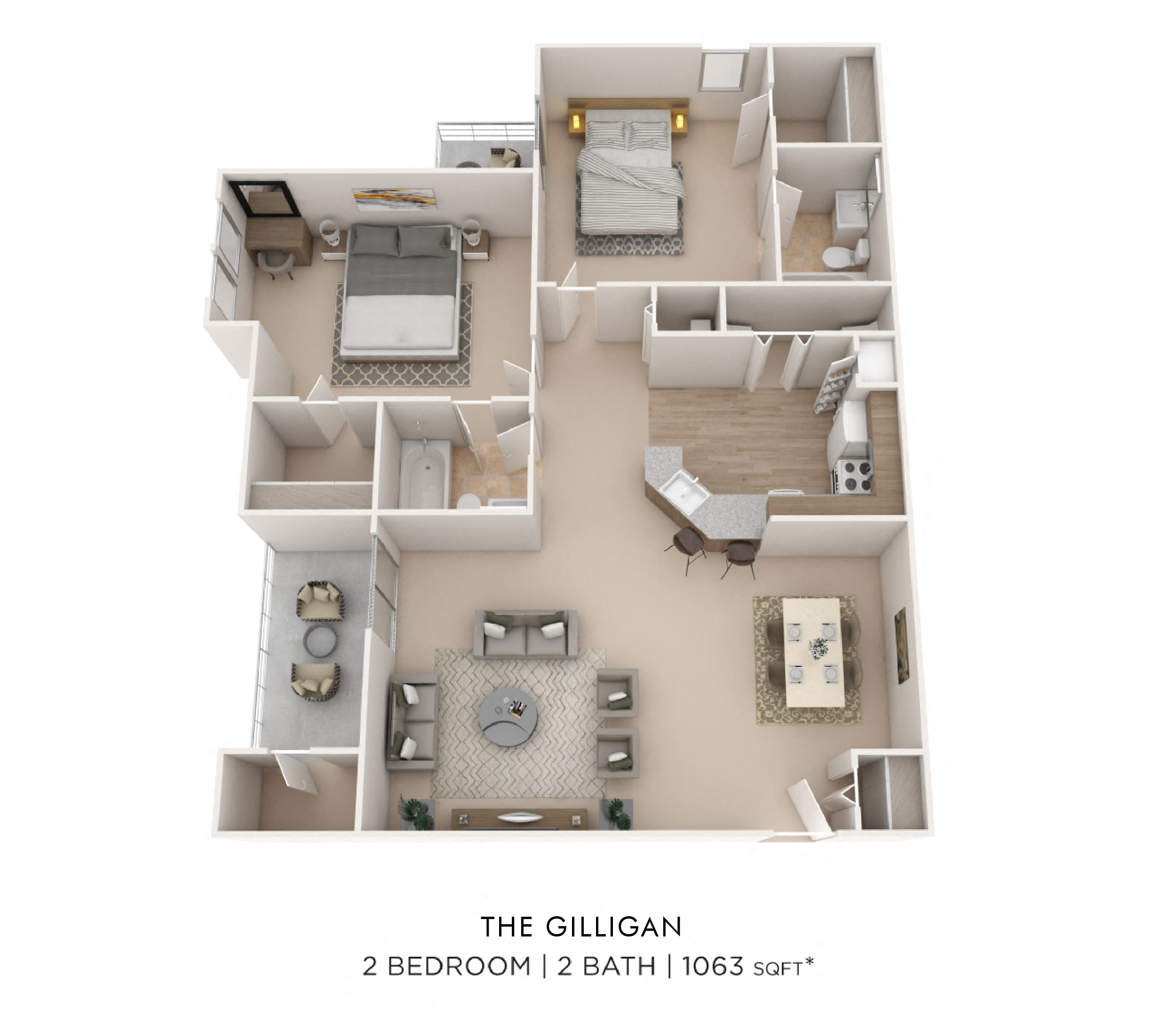 Two Bedroom 2 Bath w/ Den