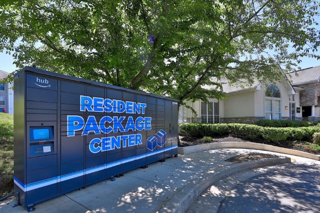 a resident package center in front of a house