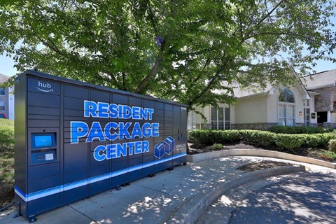a resident package center in front of a house