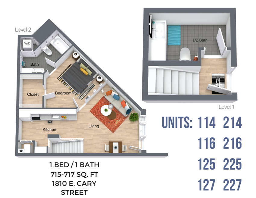 One Bedroom (Overview - River Side)