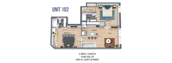 Two Bedroom (Overview - River Side)