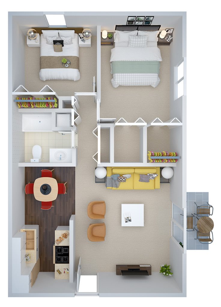 Two Bedroom Floor Plan 4