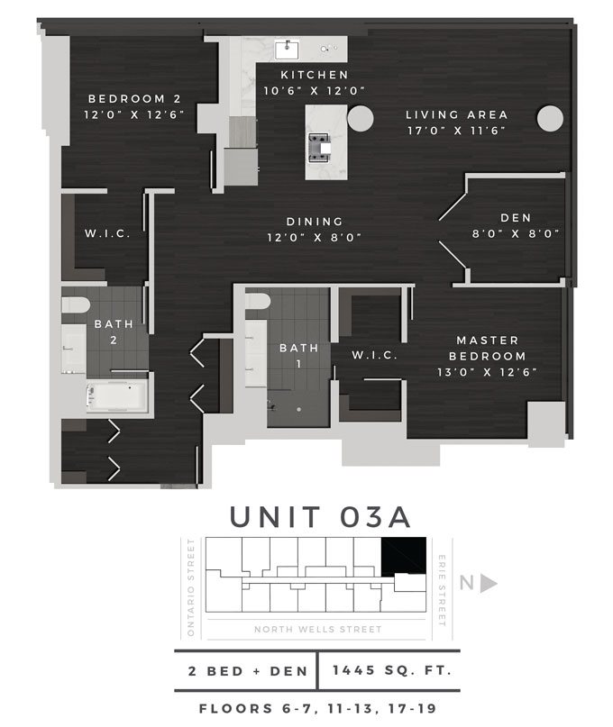 Two Bedroom Den 03A Floor Plan 15