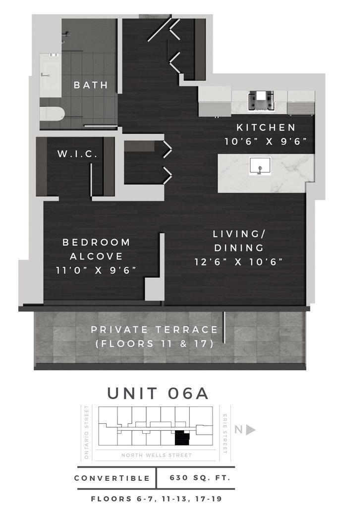 Junior One Bedroom 06A Floor Plan 2