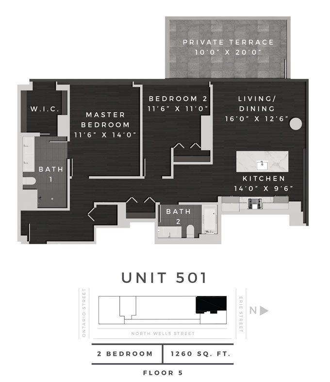 Two Bedroom 501 Floor Plan 19