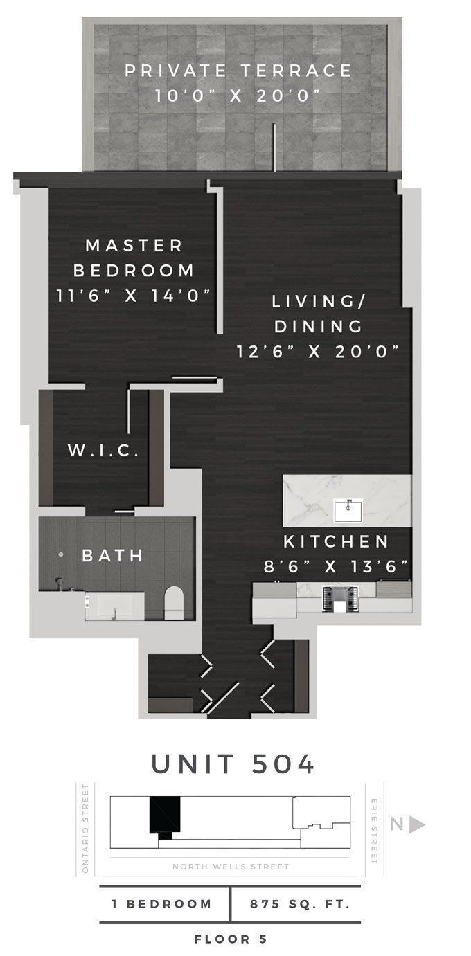 One Bedroom 504 Floor Plan 18