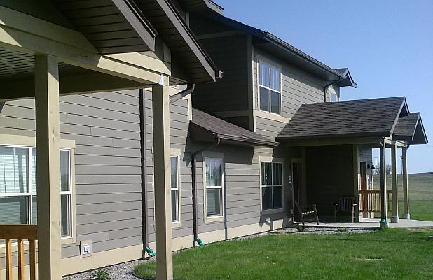 View of covered entrance