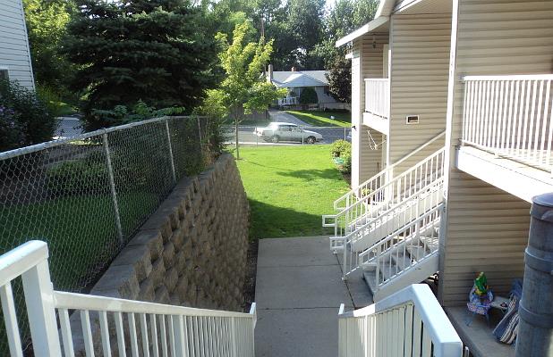 View from upper level to lawn