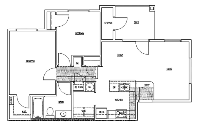 2 bedroom units Floor Plan 3